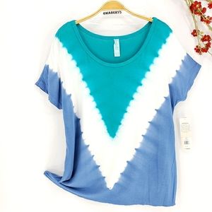 New NANETTE LEPORE Tie-Dyed Short Sleeve Tee Sz M